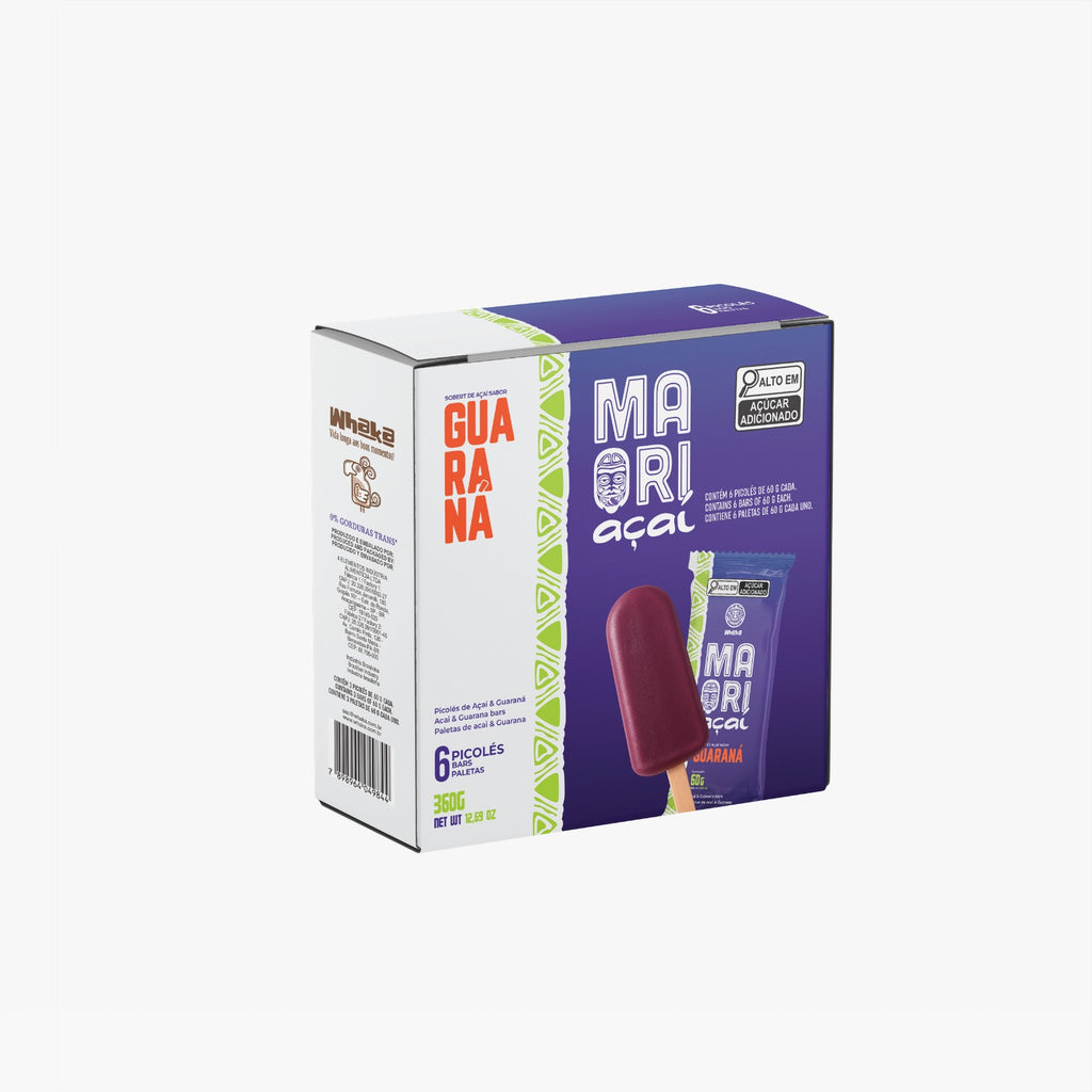 Helado de Pulpa de Açaí y Guaraná Whaka Pack 6 unidades